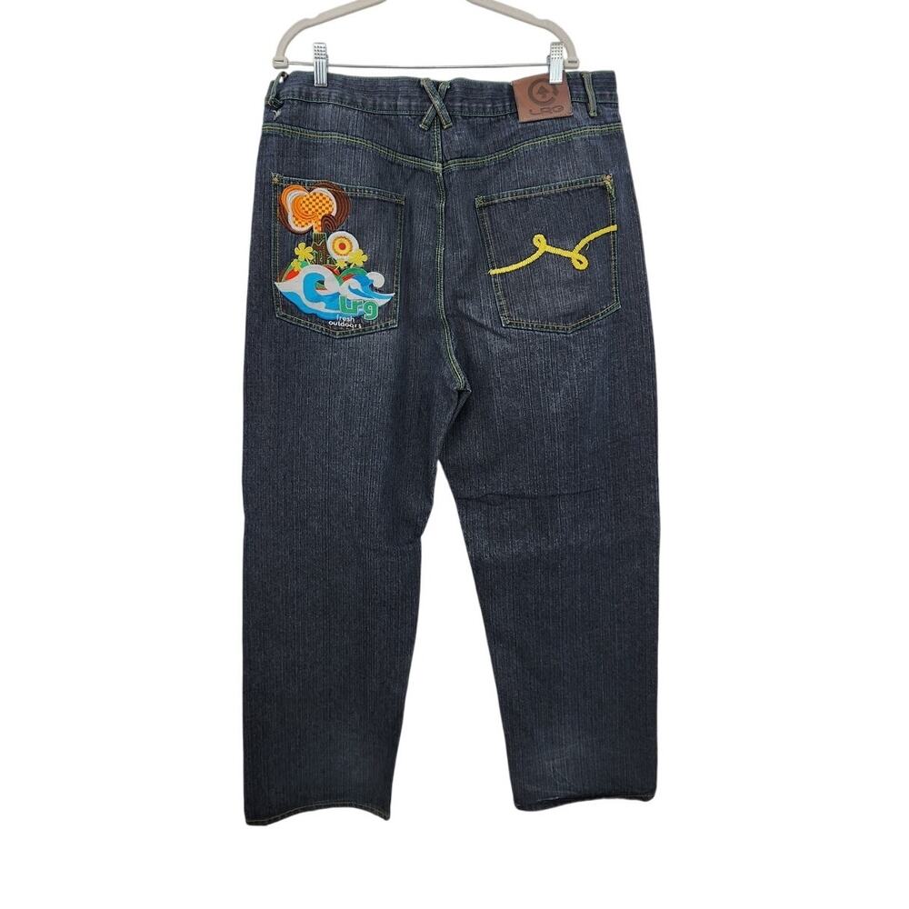 LRG Men's Large Pocket Embroidered Jeans Size‎ 42 X 33 Street Wear